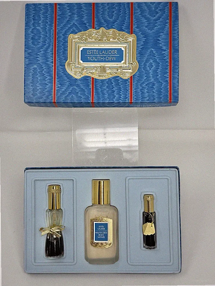 Estee Lauder Youth Dew Vintage 3 Pc Gift Set Mini Perfume Bath Oil Satinee